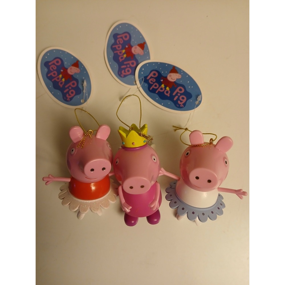 NEW Peppa Pig Princess Fairy Christmas Ornaments Lot of 3 Kurt Adler Tree Decor